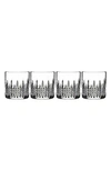 Waterford Lismore Connoisseur Diamond Set Of 4 Lead Crystal Tumblers In Clear