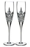 WATERFORD LOVE FOREVER SET OF 2 LEAD CRYSTAL CHAMPAGNE FLUTES,1058292
