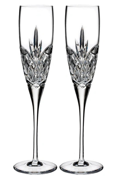 Waterford True Love Crystal-glass Champagne Flutes Set Of Two In Clear