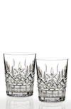 WATERFORD LISMORE SET OF 2 LEAD CRYSTAL DOUBLE OLD FASHIONED GLASSES,40033488