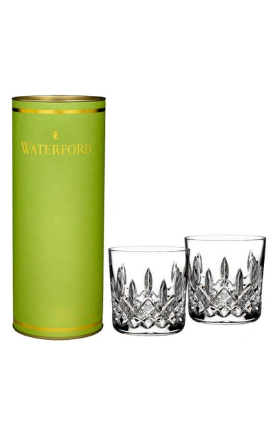 WATERFORD GIFTOLOGY LISMORE SET OF 2 LEAD CRYSTAL DOUBLE OLD FASHIONED GLASSES,1058271