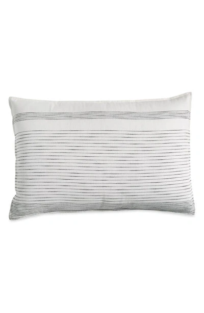 Dkny Pure Woven Stripe Reversible Standard Pillow Sham In Ivory/black