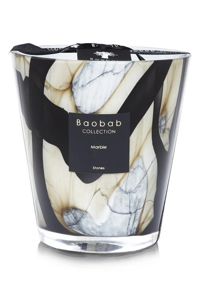 Baobab Collection Stones Marble Candle In Blk/wht/beige