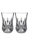 Waterford Lismore Connoisseur Set Of 2 Lead Crystal Flared Sipping Tumblers In Clear