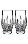Waterford Lismore Connoisseur Set Of 2 Lead Crystal Footed Tasting Tumblers In Clear