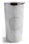 Deny Designs Marbled Monogram Travel Mug In C