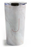 Deny Designs Marbled Monogram Travel Mug In J