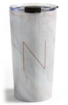 Deny Designs Marbled Monogram Travel Mug