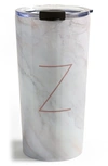 Deny Designs Marbled Monogram Travel Mug In Z