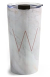 Deny Designs Marbled Monogram Travel Mug In W