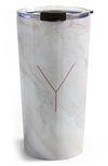 Deny Designs Marbled Monogram Travel Mug In Y