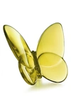Baccarat 2.5" Lucky Crystal Amber Butterfly