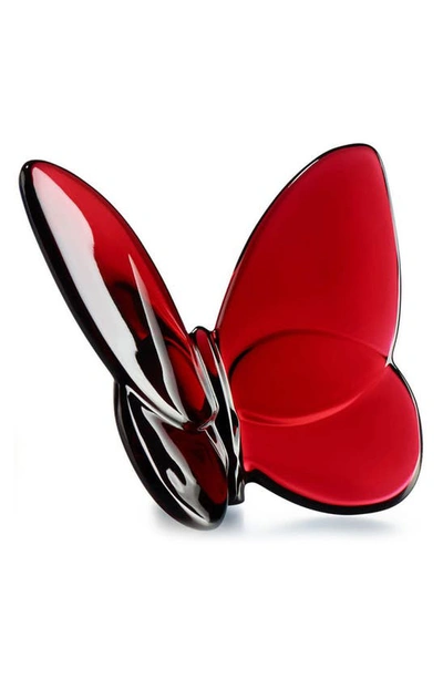 Baccarat Papillon Lucky Crystal Butterfly In Red