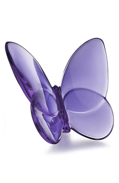 Baccarat 2.5" Lucky Crystal Purple Butterfly