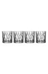 ORREFORS ORREFORS CITY SET OF 4 CRYSTAL OLD FASHIONED GLASSES,6310340