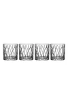 ORREFORS CITY SET OF 4 CRYSTAL DOUBLE OLD FASHIONED GLASSES,6310341
