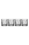 Orrefors City Set Of 4 Crystal Double Old Fashioned Glasses In Clear
