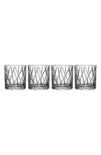 ORREFORS CITY SET OF 4 CRYSTAL DOUBLE OLD FASHIONED GLASSES,6310341