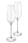 Swarovski Crystalline Set Of 2 Toasting Flutes In Clear