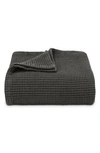 Vera Wang Waffle Weave Throw Blanket In Soft Charcoal