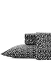 Marimekko Pikkuinen Unikko 200 Thread Count Cotton Sheet Set In Black
