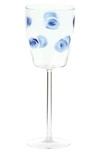 Vietri Drop Wine Glass In Blue