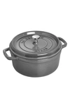 Staub 4-quart Round Enameled Cast Iron Cocotte In Graphite