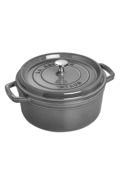 Staub 4-quart Round Enameled Cast Iron Cocotte In Graphite