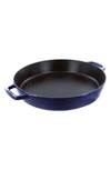 Staub 13-inch Enameled Cast Iron Double Handle Fry Pan In Dark Blue