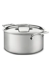 All-clad D5® 8-quart Stainless Steel Stockpot With Lid In Stainless Steel