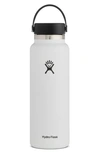 Hydro Flask 40-ounce Wide Mouth Cap Water Bottle In White 2.0