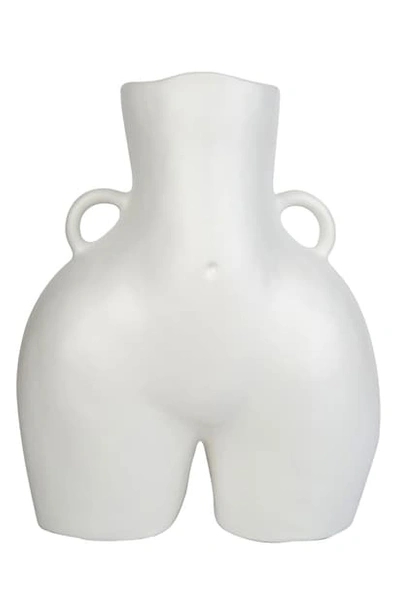 Anissa Kermiche Love Handles Vase In White Matte Glaze