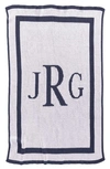 Butterscotch Blankees 'classic Monogram' Personalized Stroller Blanket In White/ Navy