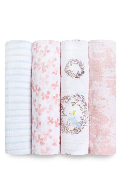 Aden + Anais Set Of 4 Classic Swaddling Cloths In Birdsong