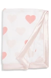Nordstrom Baby Print Plush Blanket In Pink Baby Hearts