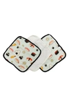 LOULOU LOLLIPOP DELUXE PACK OF 3 SUSHI PRINT WASHCLOTHS,WASHSUSHI