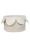 Lorena Canals Petals Basket In Ivory/ Natural