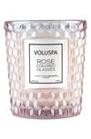 VOLUSPA ROSES CLASSIC TEXTURED GLASS CANDLE, 6.5 oz,5314