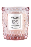 VOLUSPA ROSES CLASSIC TEXTURED GLASS CANDLE, 6.5 oz,5311
