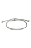 John Hardy Sterling Silver Classic Chain Pave Diamond Pull-through Mini Chain Bracelet In Silver/ Diamond