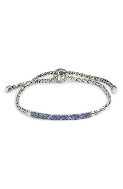 John Hardy Classic Chain Pull Through Bracelet In Silver/ Blue Sapphire