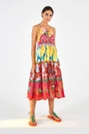 FARM RIO MIXED GARDEN MIDI DRESS