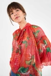 FARM RIO PINK PIETRA SCARF BLOUSE