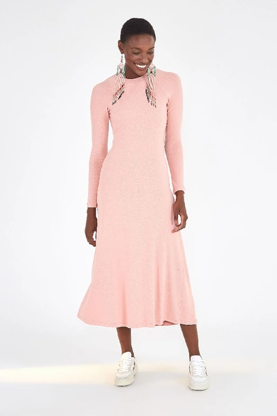 Farm Rio Open Back Midi Dress In Light Pink