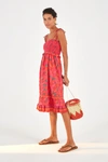 FARM RIO RED PEPPER MIDI DRESS