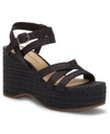 LUCKY BRAND WOMEN'S CARLISHA RAFFIA SCULPTED PLATFORM WEDGES WOMEN'S SHOES