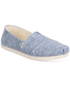 Toms Women's Printed Alpargata Flats Women's Shoes In Blue Fabric