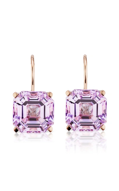 Jane Taylor Twinkle Twinkle 14k Rose Gold Amethyst Earrings In Purple