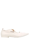 Uma Wang Crossover-straps Pointed Ballerina Shoes In Bianco
