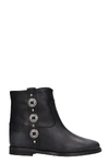 Via Roma 15 Low Heels Ankle Boots In Black Leather In Black